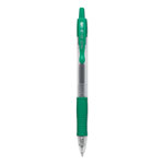 Pilot G2 Premium Retractable Gel Pen, 0.5mm, Green Ink, Smoke Barrel, Dozen view 1