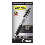 Pilot G2 Premium Retractable Gel Pen, 0.38mm, Black Ink, Clear/Black Barrel, Dozen view 1