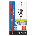 Pilot FriXion Clicker Erasable Retractable Gel Pen, Fine 0.7mm, Red Ink, Red Barrel view 1
