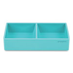 Poppin Softie This + That Tray, 2-Compartment, 3 x 6.25 x 1.5, Aqua view 1