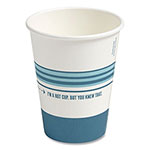 Perk™ Paper Hot Cups, 12 oz, White/Blue, 50/Pack view 2