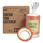 Perk™ Heavy-Weight Paper Bowls, 12 oz, White/Orange, 125/Pack, 4 Packs/Carton view 1