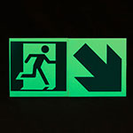 LumAware Photoluminescent Modular Running Man Sign with Arrow, 6