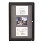 Quartet® Enclosed Fabric-Cork Board, 24 x 36, Gray Surface, Graphite Aluminum Frame view 1