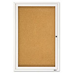 Quartet® Enclosed Bulletin Board, Natural Cork/Fiberboard, 24 x 36, Silver Aluminum Frame view 1