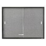 Quartet® Enclosed Bulletin Board, Fabric/Cork/Glass, 48 x 36, Gray, Aluminum Frame view 2