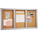 Quartet® Enclosed Bulletin Board, Natural Cork/Fiberboard, 72 x 36, Silver Aluminum Frame view 1