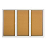 Quartet® Enclosed Bulletin Board, Natural Cork/Fiberboard, 72 x 48, Silver Aluminum Frame view 1
