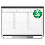 Quartet® Prestige 2 Total Erase 3-Month Calendar Board, 36 x 24, White, Graphite Frame orginal image