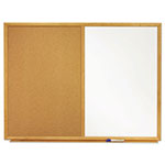 Quartet® Bulletin/Dry-Erase Board, Melamine/Cork, 36 x 24, White/Brown, Oak Finish Frame view 3
