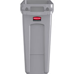 Rubbermaid Slim Jim Vented Container, 16 gal Capacity, Durable, Vented, Sturdy, Weather Resistant, Handle, Lightweight, Plastic, Gray, 4/Carton view 2