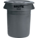 Rubbermaid Brute 32G Container Flat Lid, Flat, Plastic, 6/Carton, Gray view 3