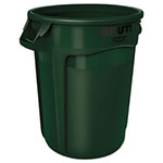 Rubbermaid Vented Round Brute Container, 32 gal, Plastic, Dark Green view 3