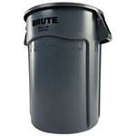 Rubbermaid Round Plastic Outdoor Trash Can, 44 Gallon, Gray view 1
