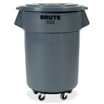 Rubbermaid Brute 55-gallon Container Lid, Flat, Plastic, 3/Carton, Gray view 1