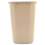Rubbermaid Deskside Plastic Wastebasket, Rectangular, 7 gal, Beige view 1