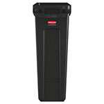 Rubbermaid Slim Jim Receptacle with Venting Channels, Rectangular, Plastic, 23 gal, Black view 1