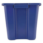 Rubbermaid Stacking Recycle Bin, Rectangular, Polyethylene, 14 gal, Blue view 1