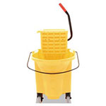 Rubbermaid Wavebrake 26 Quart Side Press Mop Bucket & Wringer Combo, Yellow view 2