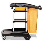 Rubbermaid High Capacity Cleaning Cart, 21.75w x 49.75d x 38.38h, Black view 2