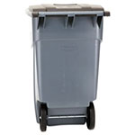 Rubbermaid Brute Rollout Container, Square, Plastic, 50 gal, Gray view 2