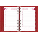 Rediform Daily Planners w/Half Hourly Appointments, Coil Binding, 8" x 5", Red view 2