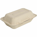 BluTable Portable Clamshell Molded Fiber Container, 250/Carton view 1