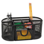 Eldon Mesh Pencil Cup Organizer, Four Compartments, Steel, 9 1/3 x 4 1/2 x 4, Black view 1