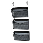 Rolodex Three-Pack Wire Mesh Wall Files, Letter, Three Pockets, Black view 1