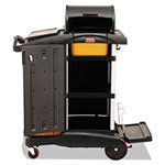 Rubbermaid High-Security Healthcare Cleaning Cart, 22w x 48.25d x 53.5h, Black view 2