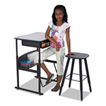 Safco AlphaBetter Adjustable-Height Student Stool, Supports up to 250 lbs., Black Seat/Black Back, Black Base view 1