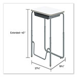 Safco AlphaBetter 2.0 Height-Adjust Student Desk with Pendulum Bar, 27.75 x 19.75 x 29 to 43, Dry Erase view 1