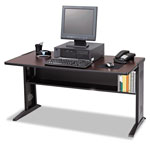 Safco Computer Desk with Reversible Top, 47.5w x 28d x 30h, Mahogany/Medium Oak/Black orginal image