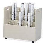Safco Mobile Roll File, 21 Compartments, 30.25w x 15.75d x 29.25h, Tan view 2