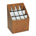 Safco Corrugated Roll Files, 12 Compartments, 15w x 12d x 22h, Woodgrain view 1