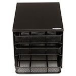 Safco 3 Drawer Hospitality Organizer, 7 Compartments, 11 1/2w x 8 1/4d x 8 1/4h, Bk view 1