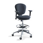 Safco Metro Collection Extended-Height Chair, Supports up to 250 lbs., Black Seat/Black Back, Chrome Base view 1