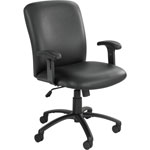 Safco Exec. High-Back Chair, 27" x 30-1/4" x 40-3/4"-44-3/4", Black Vinyl view 2
