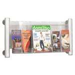 Safco Luxe Magazine Rack, 3 Compartments, 31.75w x 5d x 15.25h, Clear/Silver orginal image