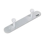 Safco Nail Head Wall Coat Rack, Two Hooks, Metal, 12w x 2.75d x 2h, Satin view 1