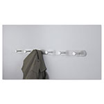 Safco Nail Head Wall Coat Rack, Six Hooks, Metal, 36w x 2.75d x 2h, Satin view 4