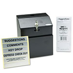 Safco Steel Suggestion/Key Drop Box with Locking Top, 7 x 6 x 8 1/2 view 1
