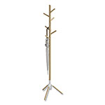 Safco Resi Standing Coat Tree, 6 Hook, 17.25w x 17.25d x 69.5h, White view 1