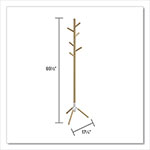 Safco Resi Standing Coat Tree, 6 Hook, 17.25w x 17.25d x 69.5h, White view 2