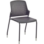 Safco Next Stack Chair, Black Polypropylene Seat, Black Polypropylene Back, Tubular Steel Frame, Four-legged Base, 4/Carton orginal image