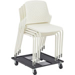 Safco Next Stack Chair, White Polypropylene Seat, White Polypropylene Back, Tubular Steel Frame, Four-legged Base, 4/Carton view 1