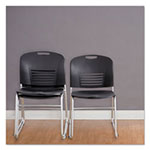Safco Vy Series Stack Chairs, Black Seat/Black Back, Silver Base, 2/Carton view 1