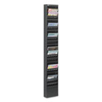 Safco Steel Magazine Rack, 23 Compartments, 10w x 4d x 65.5h, Black orginal image