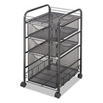 Safco Onyx Mesh Mobile File With Two Supply Drawers, 15.75w x 17d x 27h, Black view 2