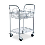 Safco Wire Mail Cart, 600-lb Capacity, 18.75w x 26.75d x 38.5h, Metallic Gray view 1